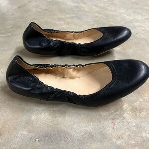 J.Crew Black Emma Ballet Flats in Leather Size 6.5